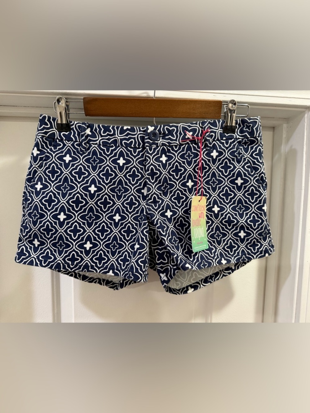 BeBop Navy and White Geometric Print Shorts Size 5 🆕🆕🆕🆕